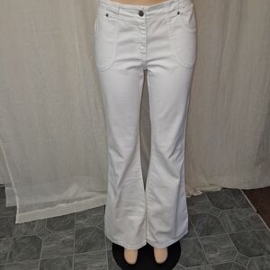 Per Una White Denim Trousers Pants Women Size 12